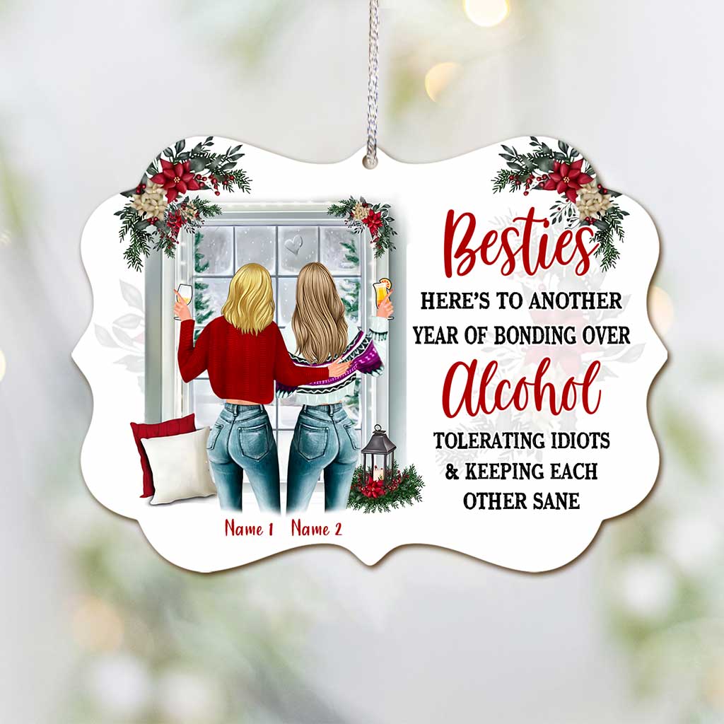 Besties Forever - Personalized Christmas Bestie Ornament (Printed On Both Sides)