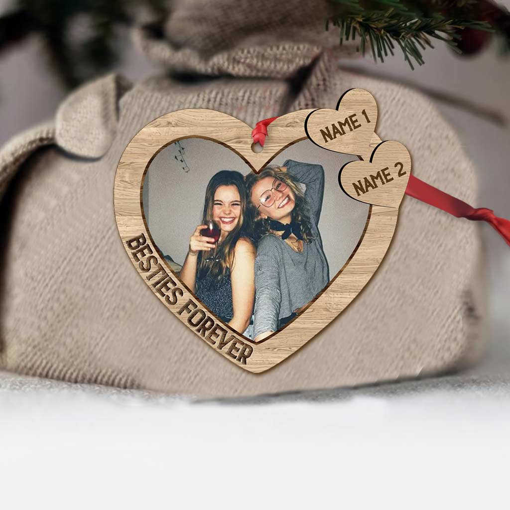 Bestie Forever - Personalized Christmas Bestie Ornament (Printed On Both Sides)