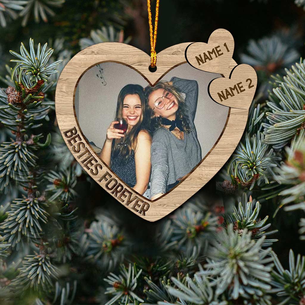 Bestie Forever - Personalized Christmas Bestie Ornament (Printed On Both Sides)