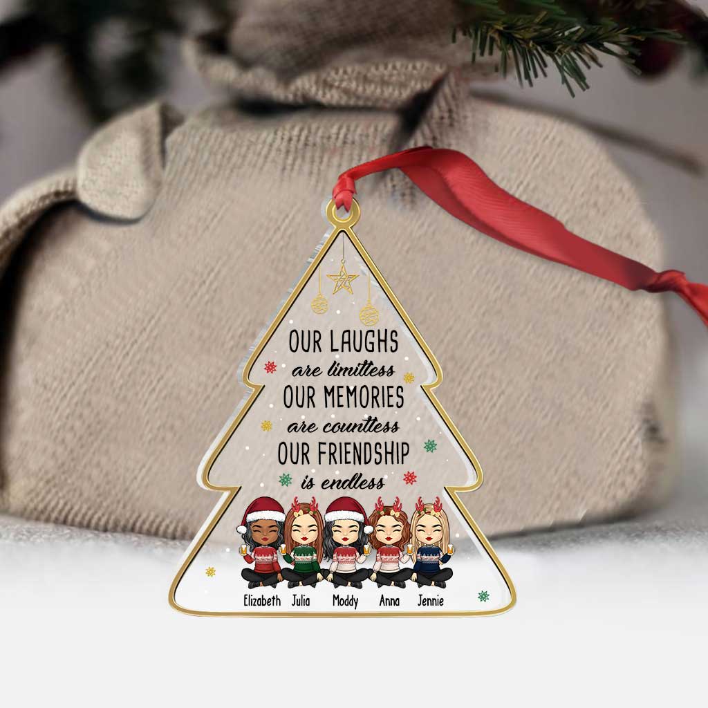 Our Laughs Are Limited Our Memories Are Countless - Personalized Bestie Transparent Ornament