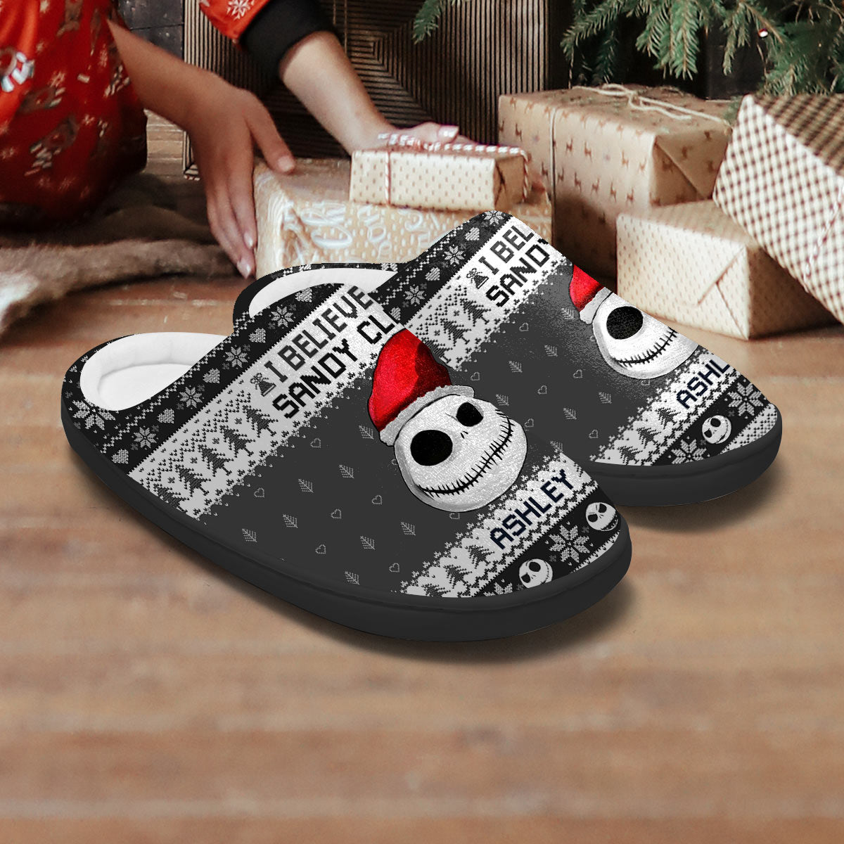 I Believe In Sandy Claws - Personalized Nightmare Slippers