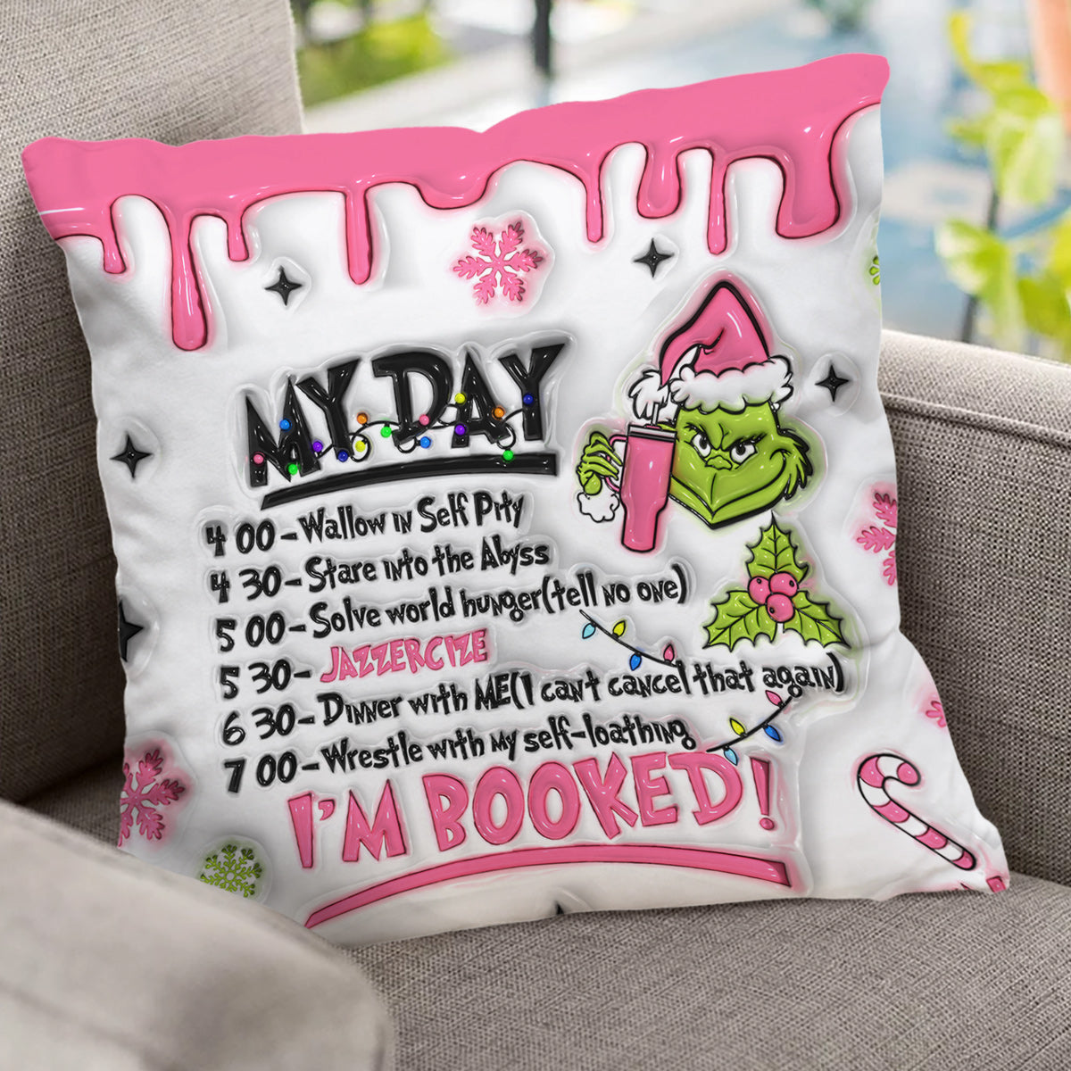 I'm Booked - Personalized Stole Christmas Throw Pillow