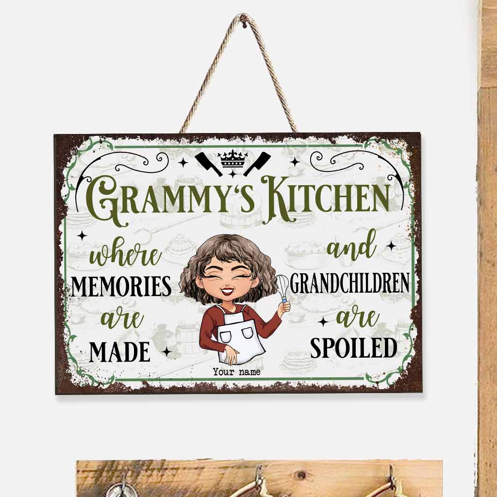 Grandma's Kitchen Where Memories Are Made - Personalized Wood Sign