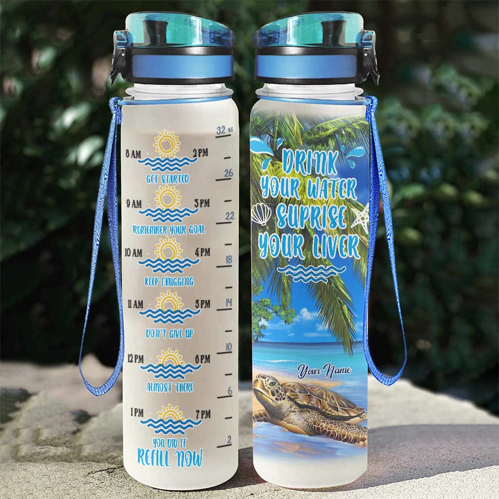 Turtley Hydrated - Personalized Water Tracker Bottle