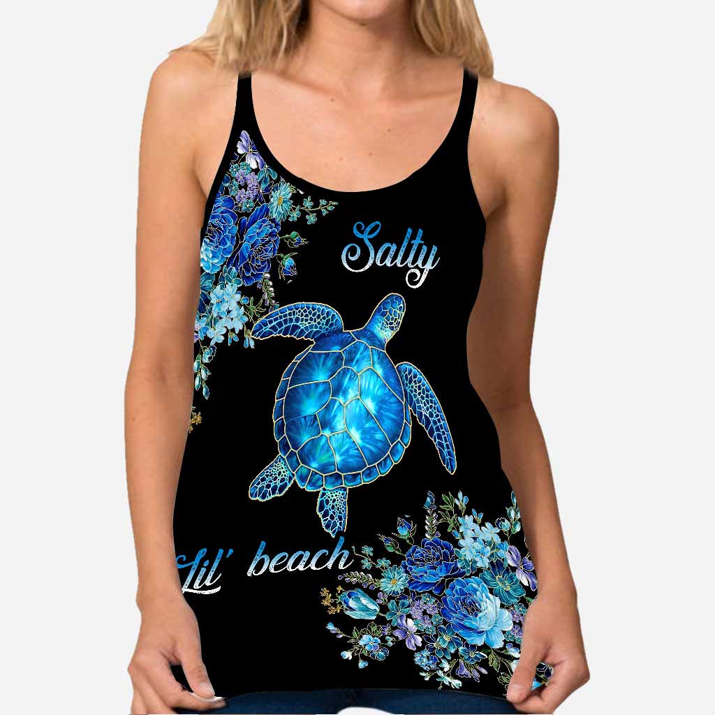 Salty Lil' Beach -Turtle Cross Tank Top