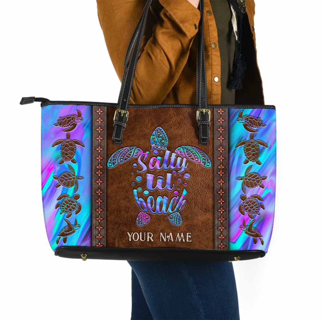 Salty Lil' Beach - Turtle Personalized Leather Bag