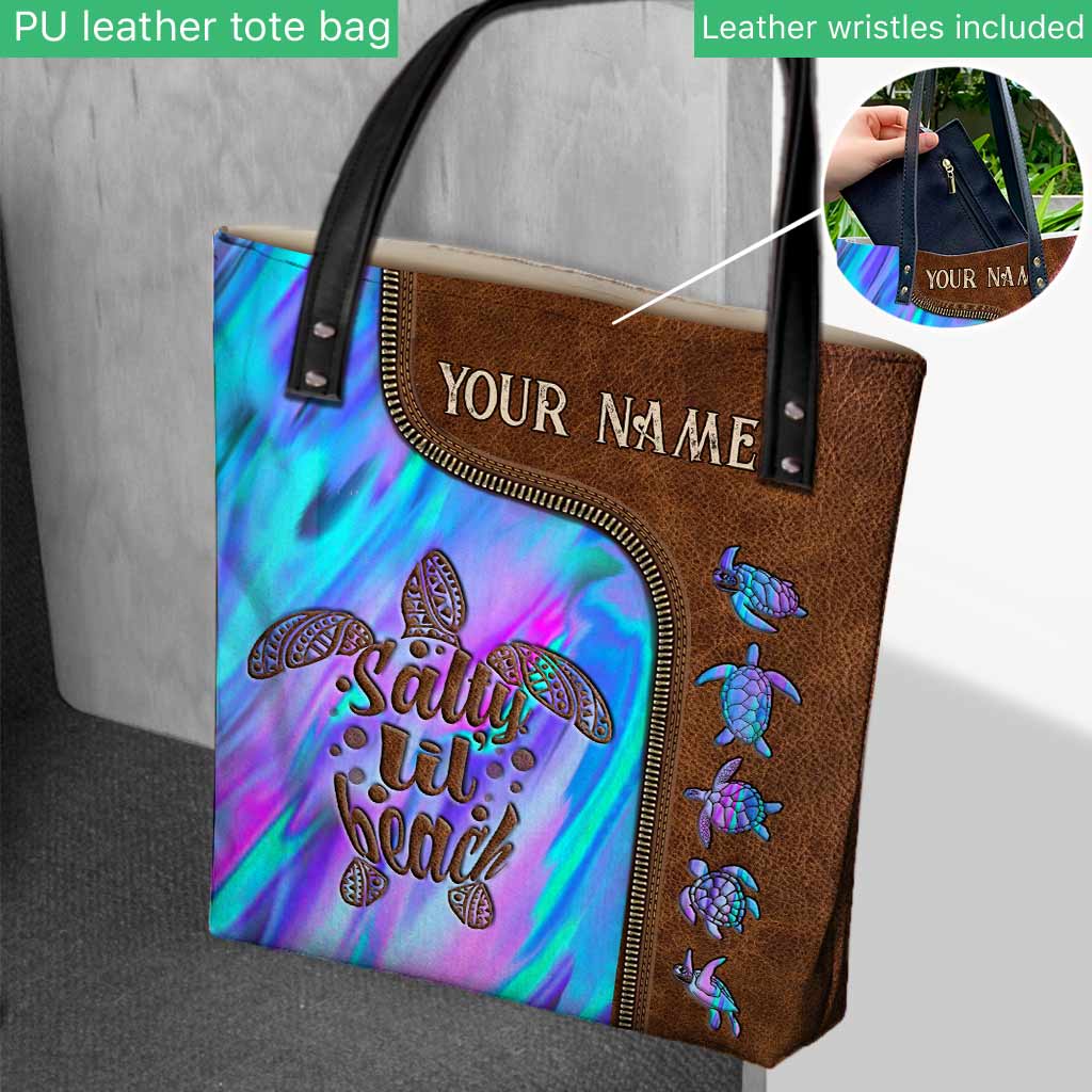 Salty Lil' Beach - Turtle Personalized Tote Bag