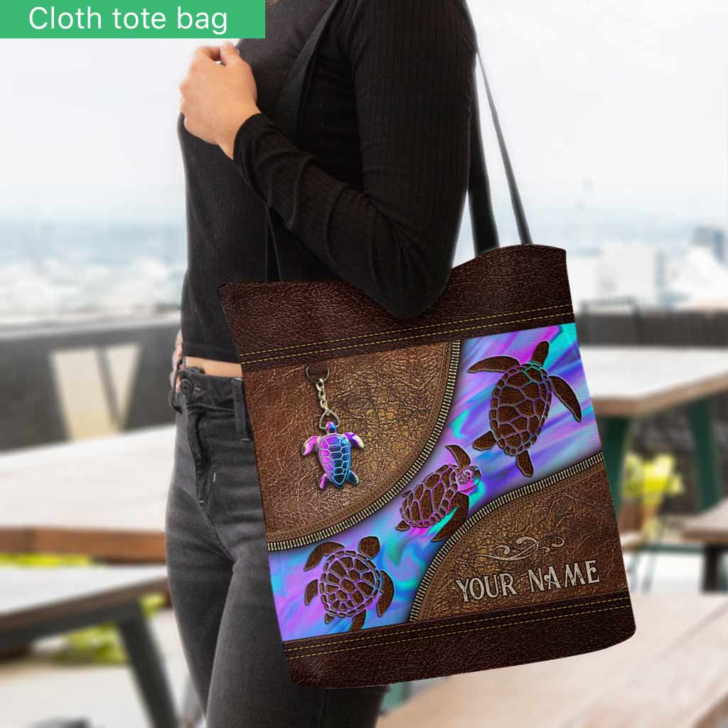 Salty Lil' Beach - Turtle Personalized  Tote Bag