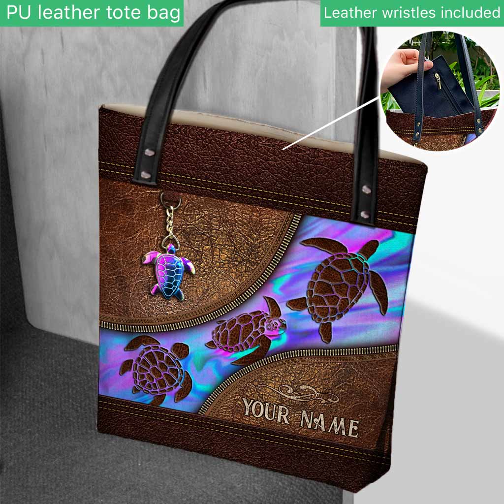 Salty Lil' Beach - Turtle Personalized  Tote Bag