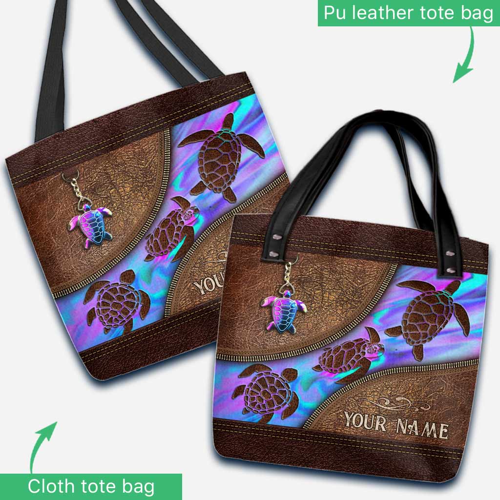 Salty Lil' Beach - Turtle Personalized  Tote Bag