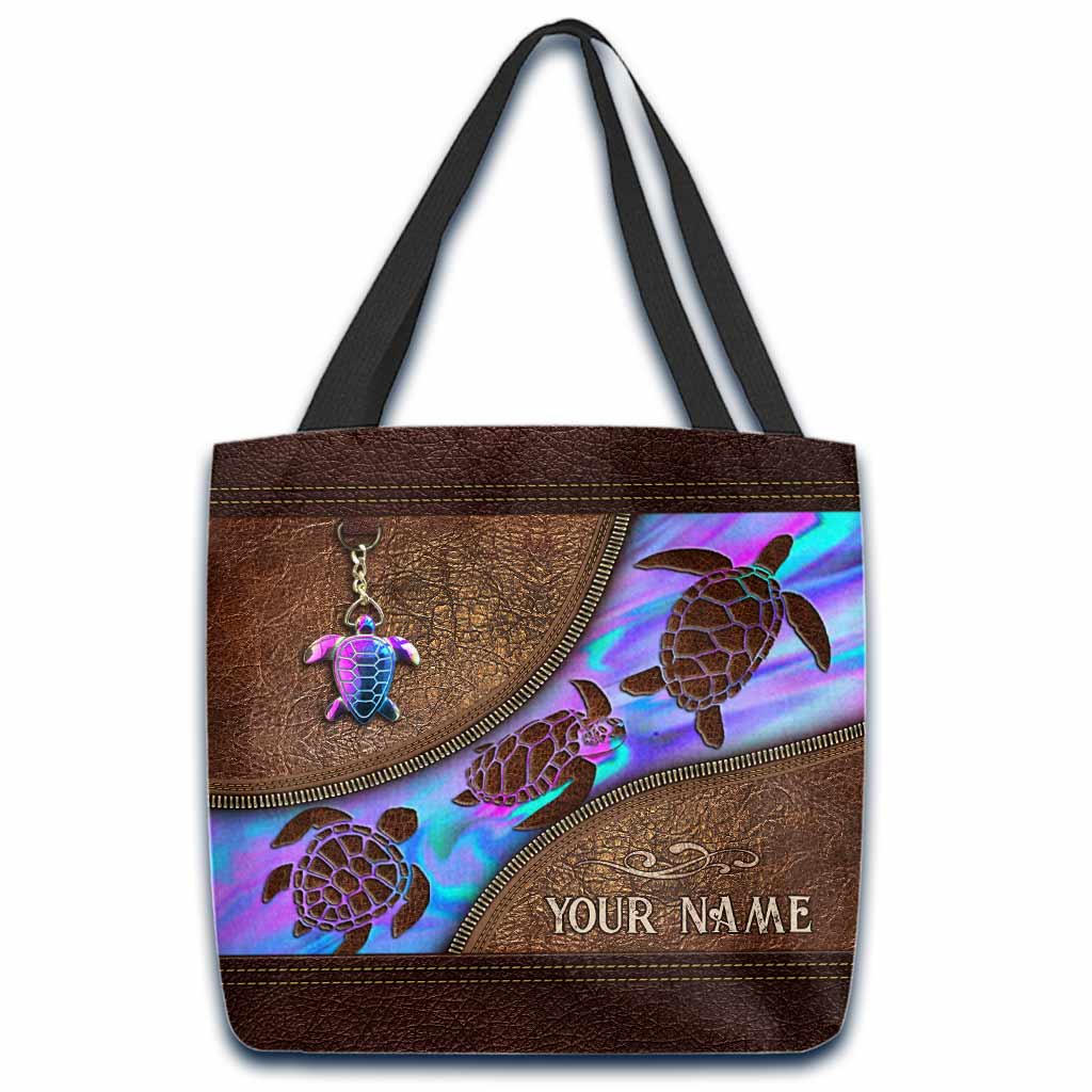 Salty Lil' Beach - Turtle Personalized  Tote Bag