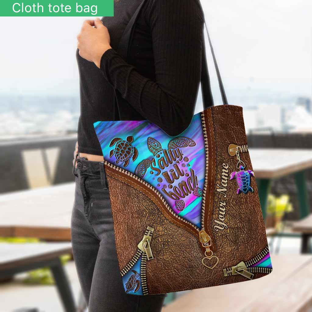 Salty Lil' Beach - Turtle Personalized  Tote Bag