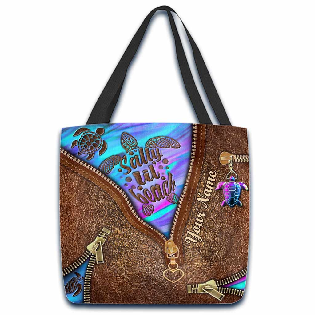 Salty Lil' Beach - Turtle Personalized  Tote Bag