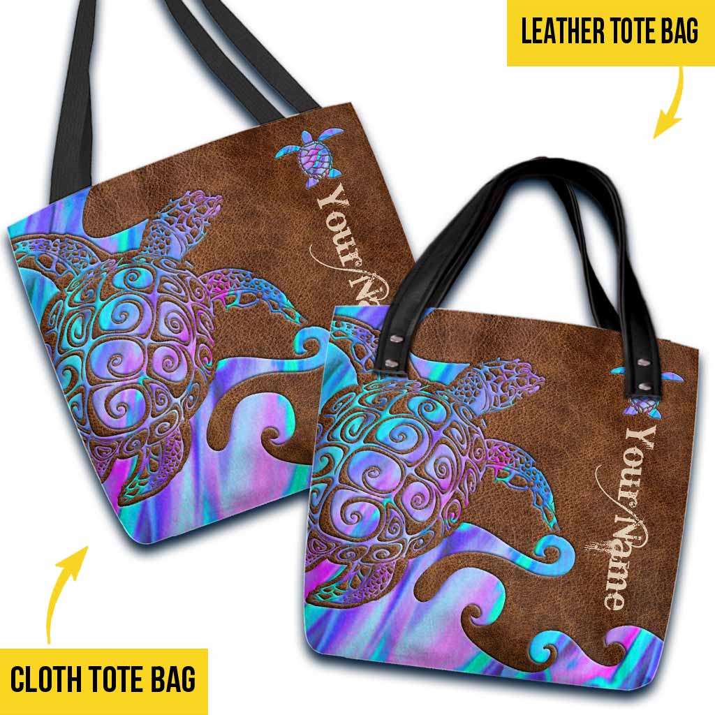 Salty Lil' Beach - Turtle Personalized Tote Bag