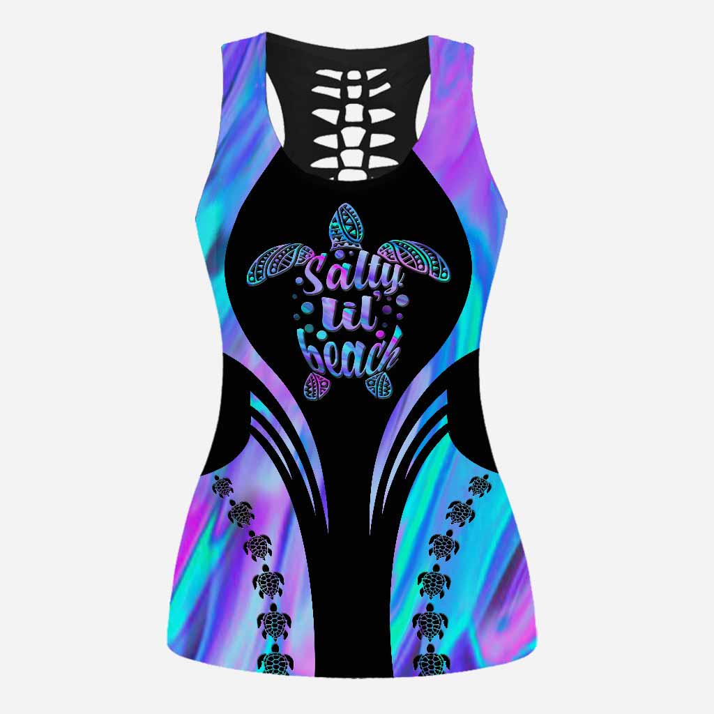 Salty Lil' Beach - Turtle Leggings And Hollow Tank Top