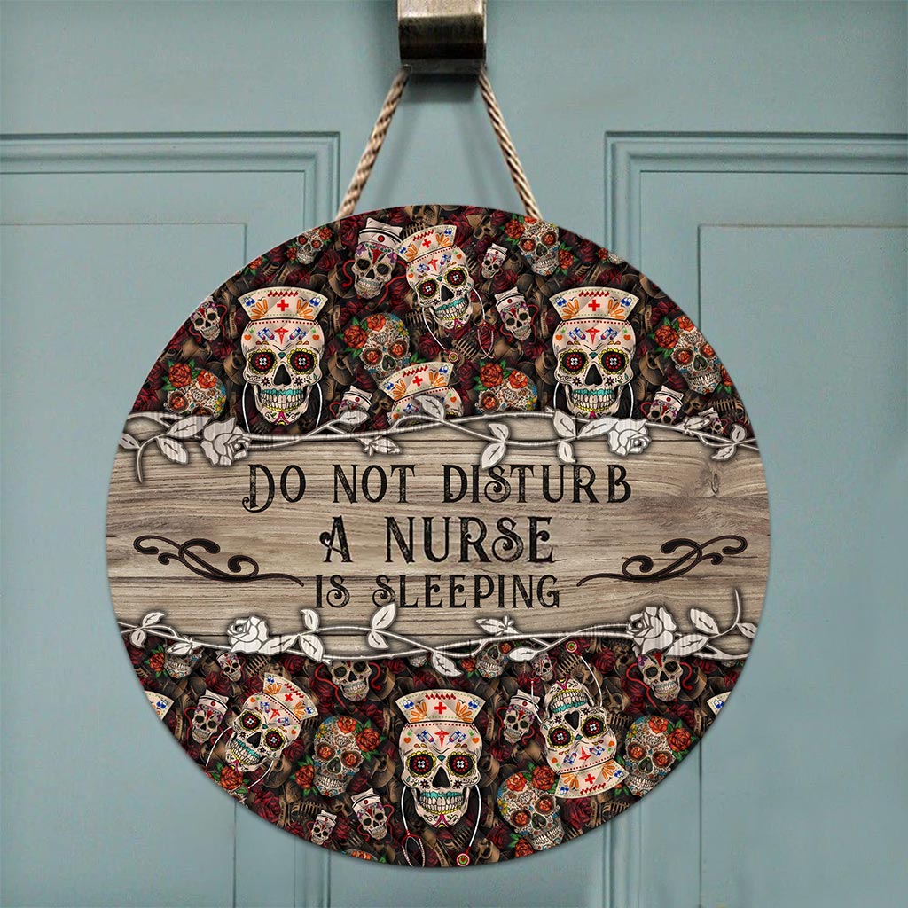 Do Not Disturb - Nurse Personalized Round Wood Sign