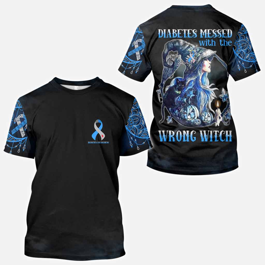 Diabetes Messed With The Wrong Witch - Diabetes Awareness All Over T-shirt and Hoodie