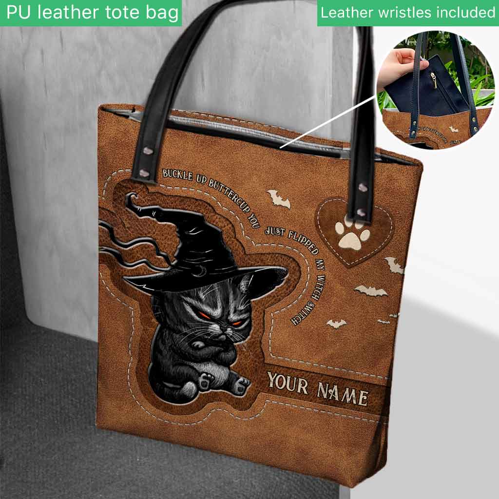 Buckle Up Buttercup Halloween - Cat Personalized Tote Bag