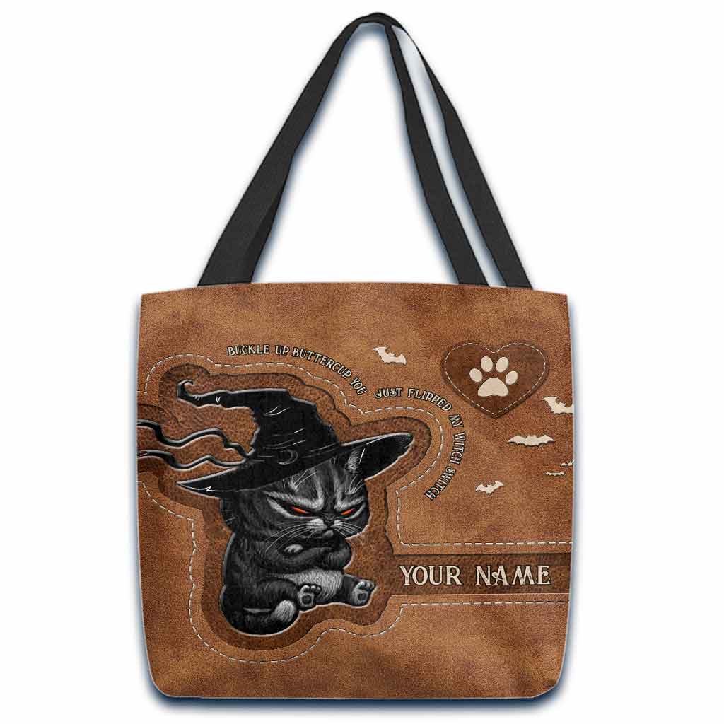 Buckle Up Buttercup Halloween - Cat Personalized Tote Bag