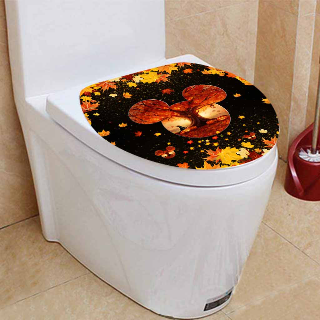 Most Wonderful Time Of The Day Autumn Leaf Magic Mouse Ears - Fall Mouse Bathroom Curtain & Mats Set