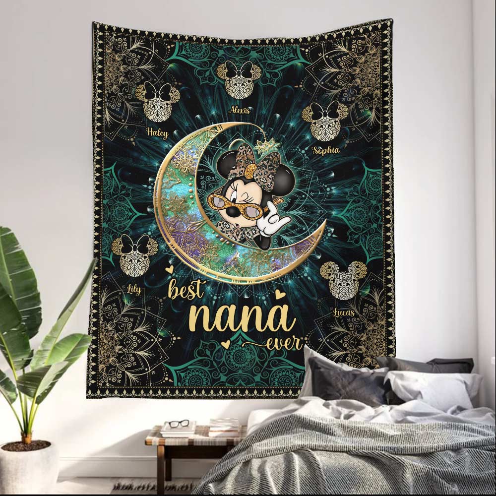 Best Nana Ever Mouse Ears - Personalized Grandma Wall Tapestry