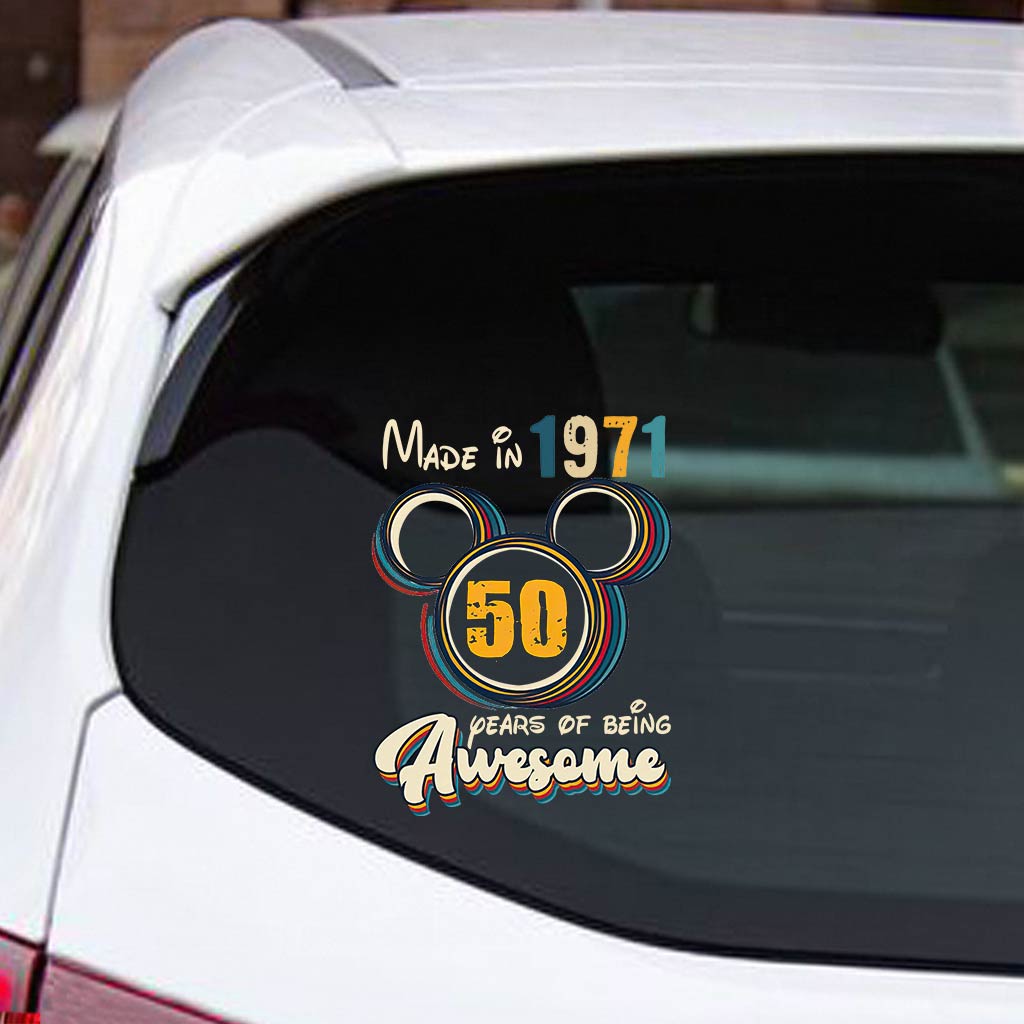 Made In 1971 50 Years Of Being Awesome Vintage - Mouse Decal Full