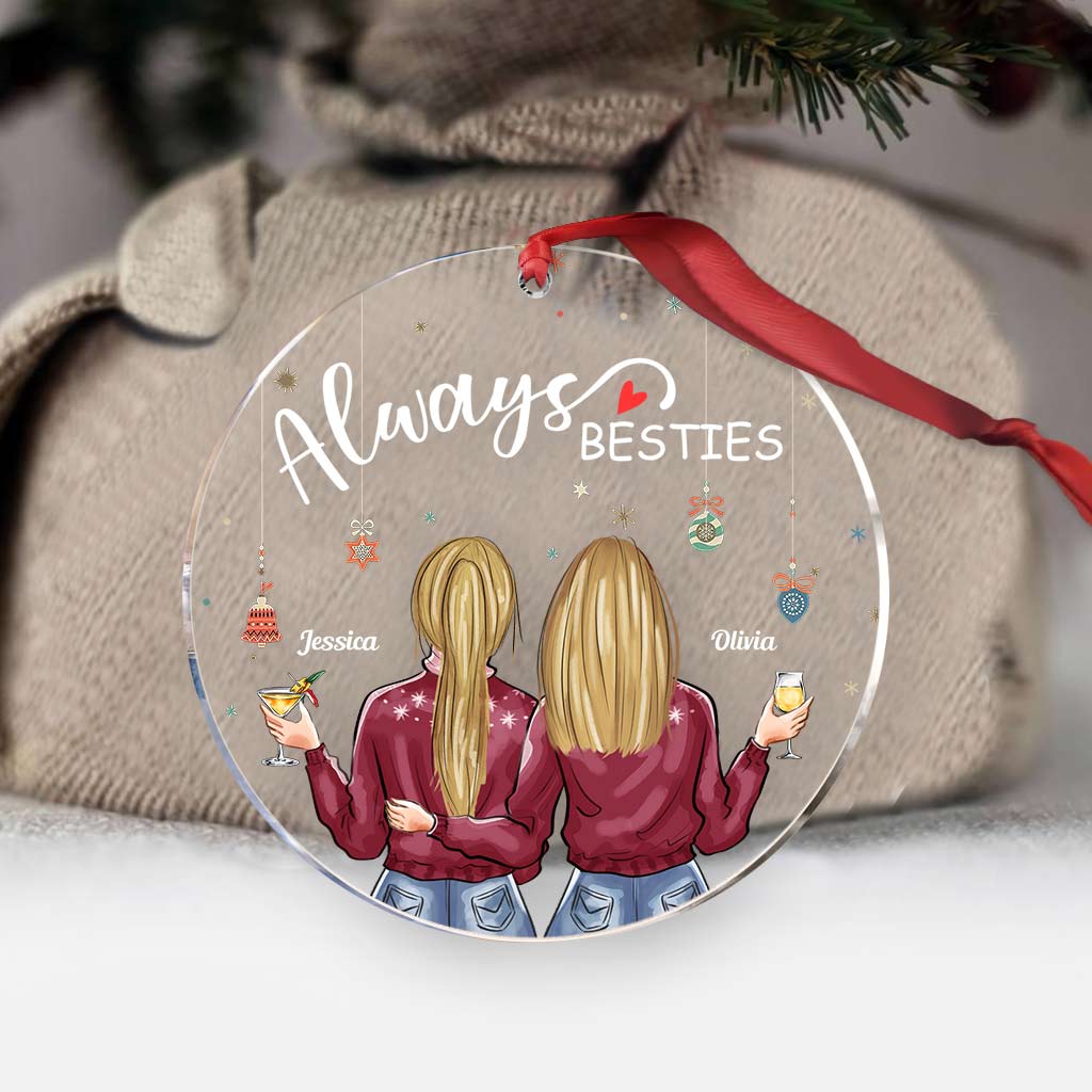 Always Besties - Personalized Bestie Transparent Ornament