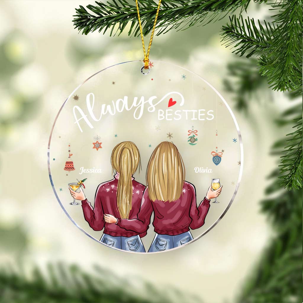 Always Besties - Personalized Bestie Transparent Ornament