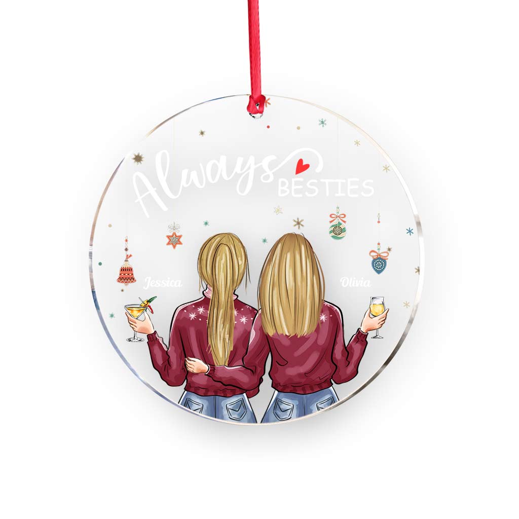 Always Besties - Personalized Bestie Transparent Ornament