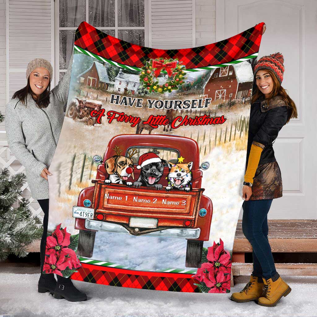 Have Yourself A Furry Little Christmas - Personalized Christmas Dog Blanket