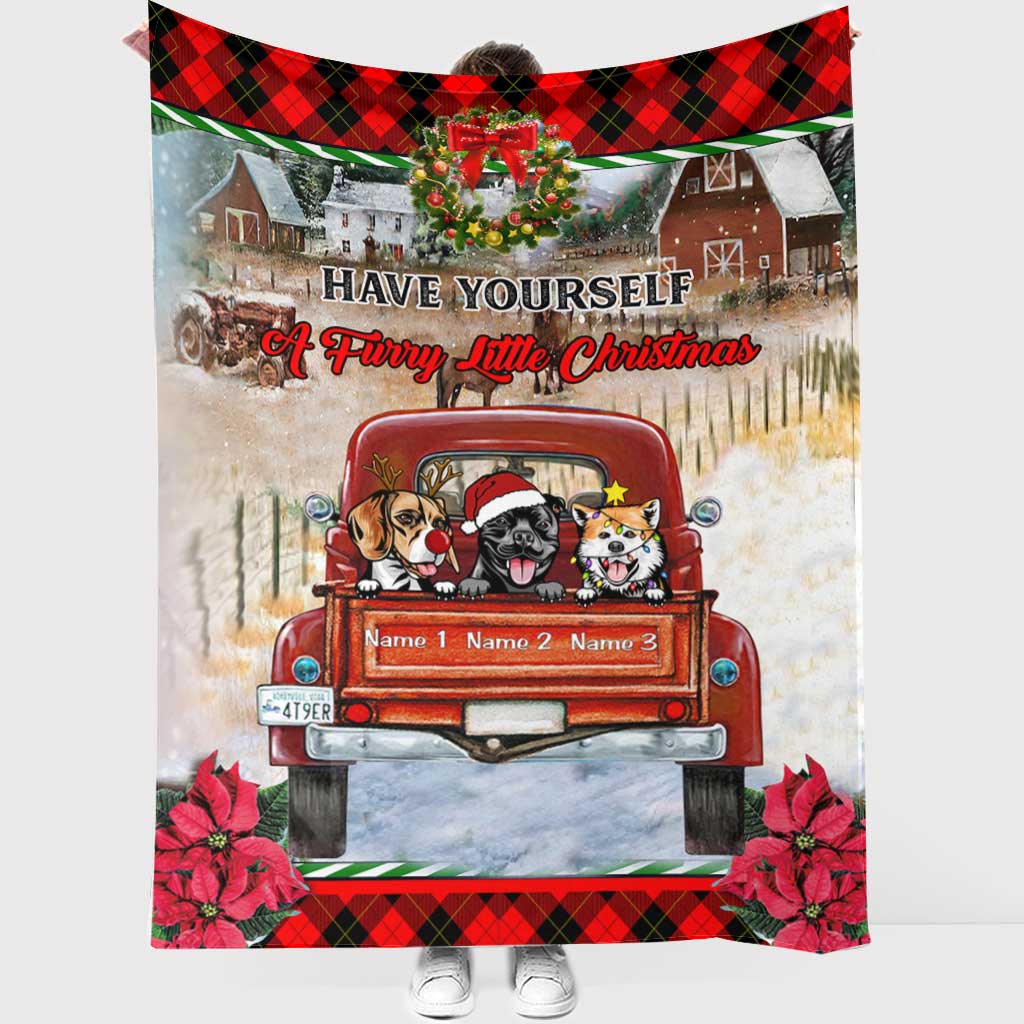 Have Yourself A Furry Little Christmas - Personalized Christmas Dog Blanket