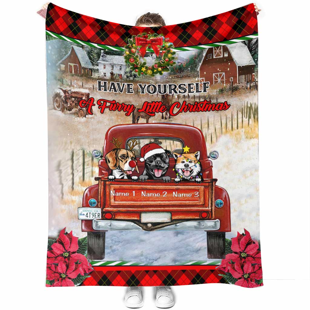 Have Yourself A Furry Little Christmas - Personalized Christmas Dog Blanket