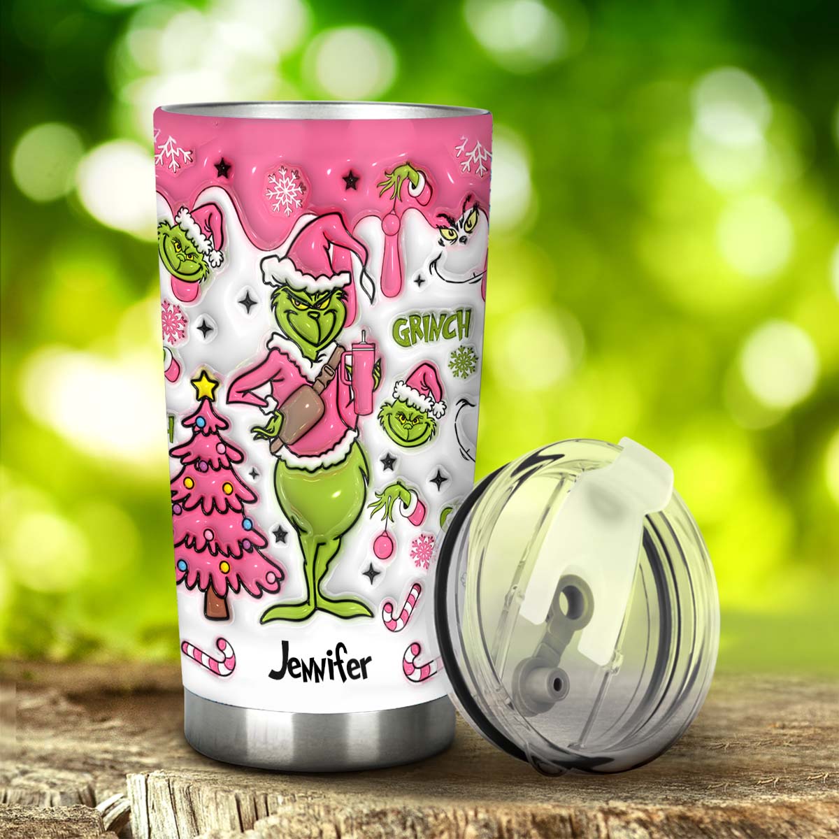 Grinch On The Inside - Personalized Stole Christmas Tumbler