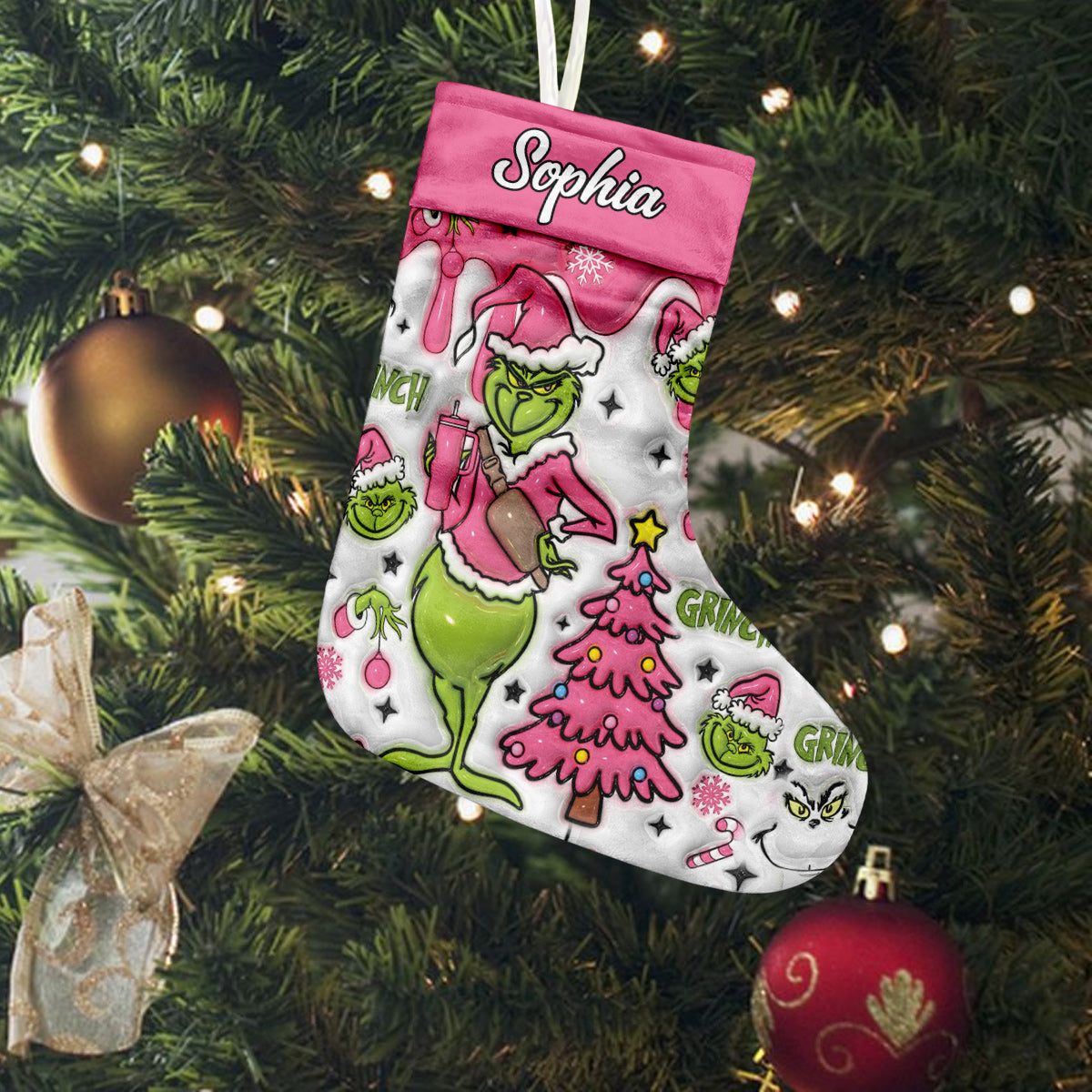 Merry Grinchmas - Personalized Stole Christmas Christmas Stockings