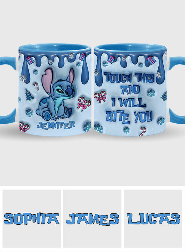 Touch This And I'll Bite You - Personalized Ohana Accent Mug