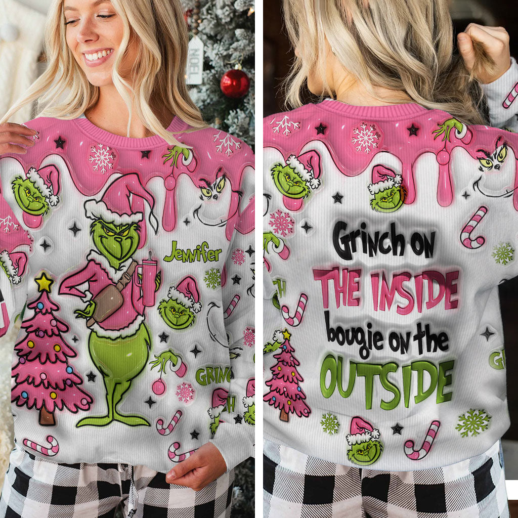 Grinch On The Inside - Personalized Stole Christmas Ugly Sweater
