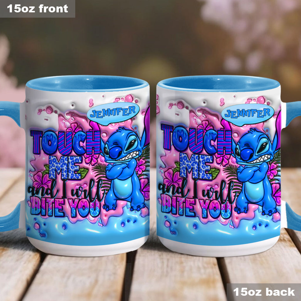 Touch Me And I Will Bite You - Personalized Ohana Accent Mug