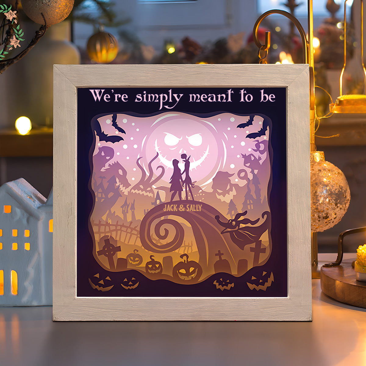 We’re Simply Meant To Be - Personalized Nightmare Light Shadow Box