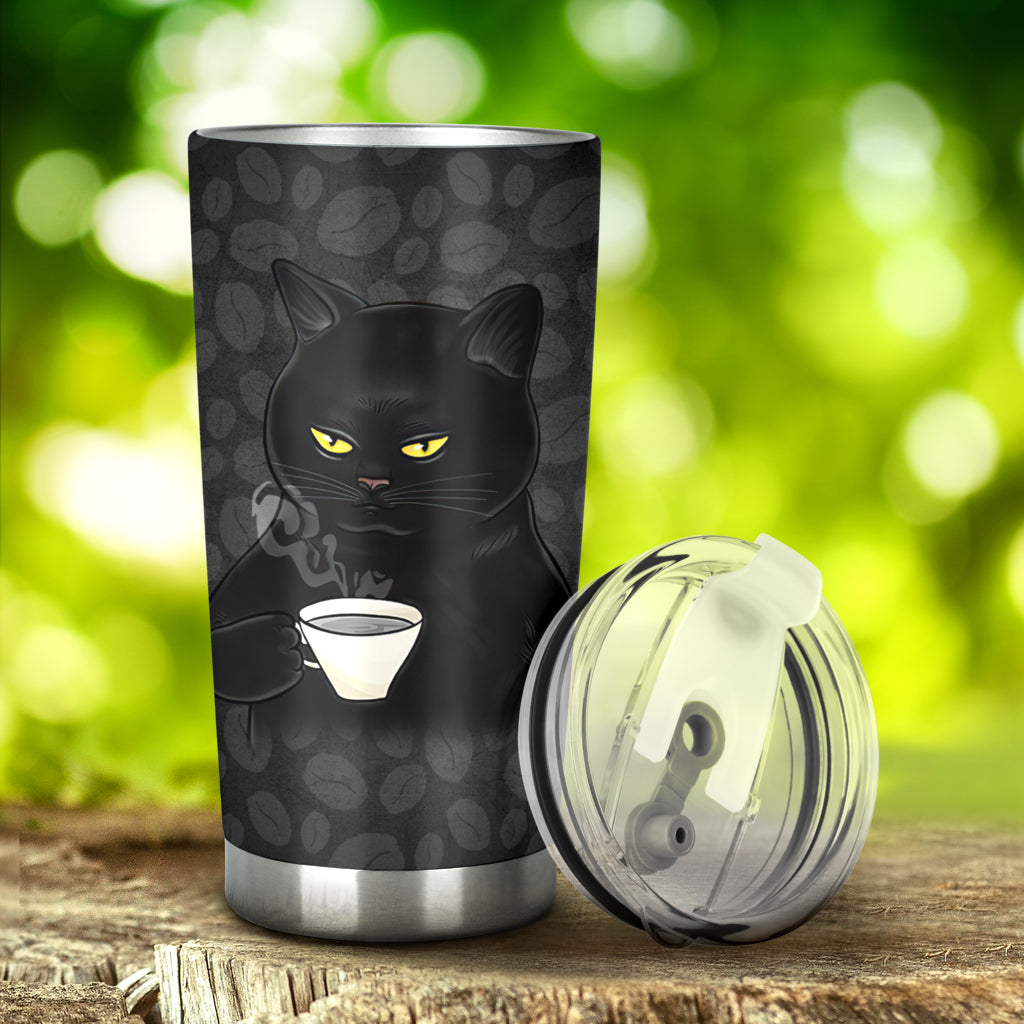 Black No Sugar Cat Tumbler 0622