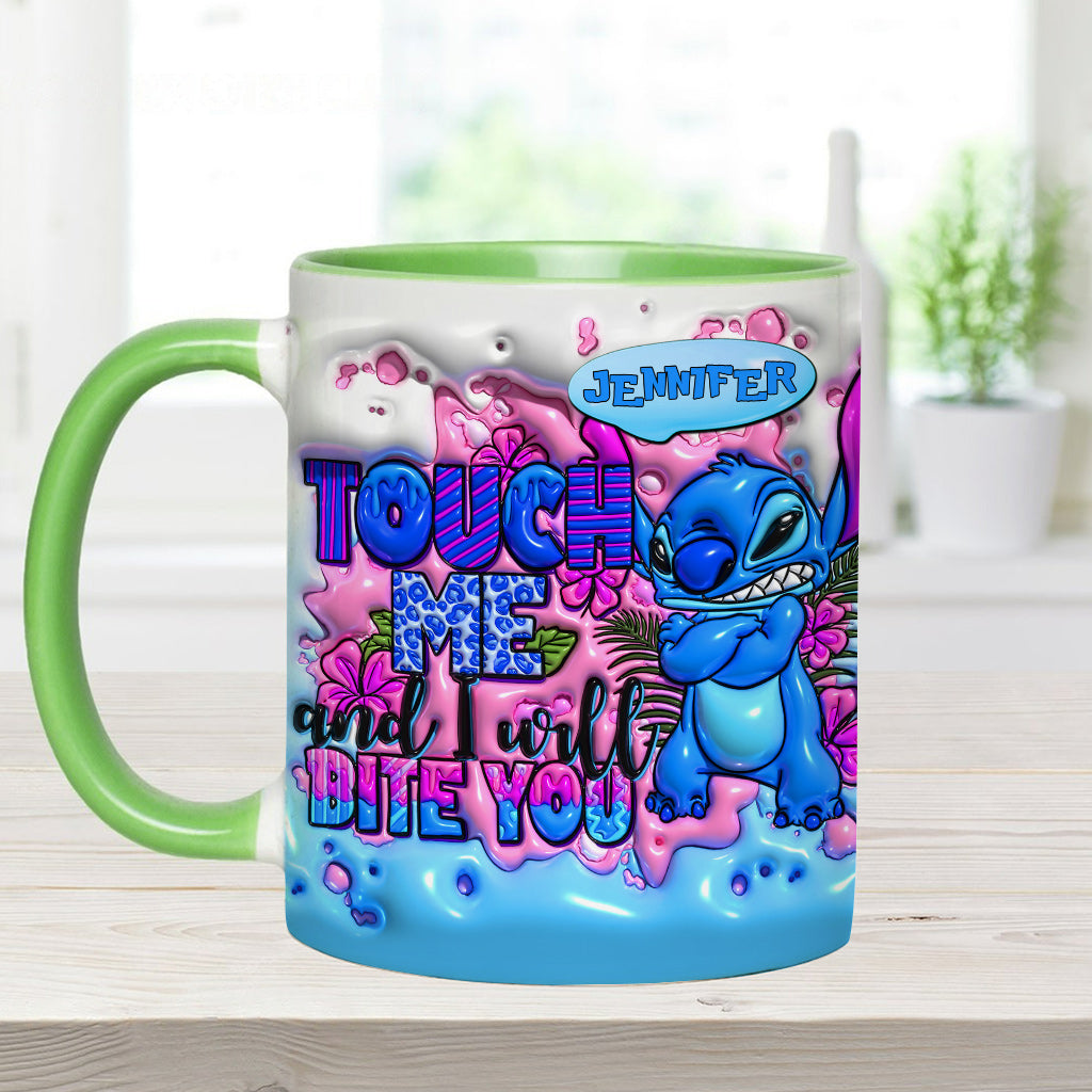 Touch Me And I Will Bite You - Personalized Ohana Accent Mug