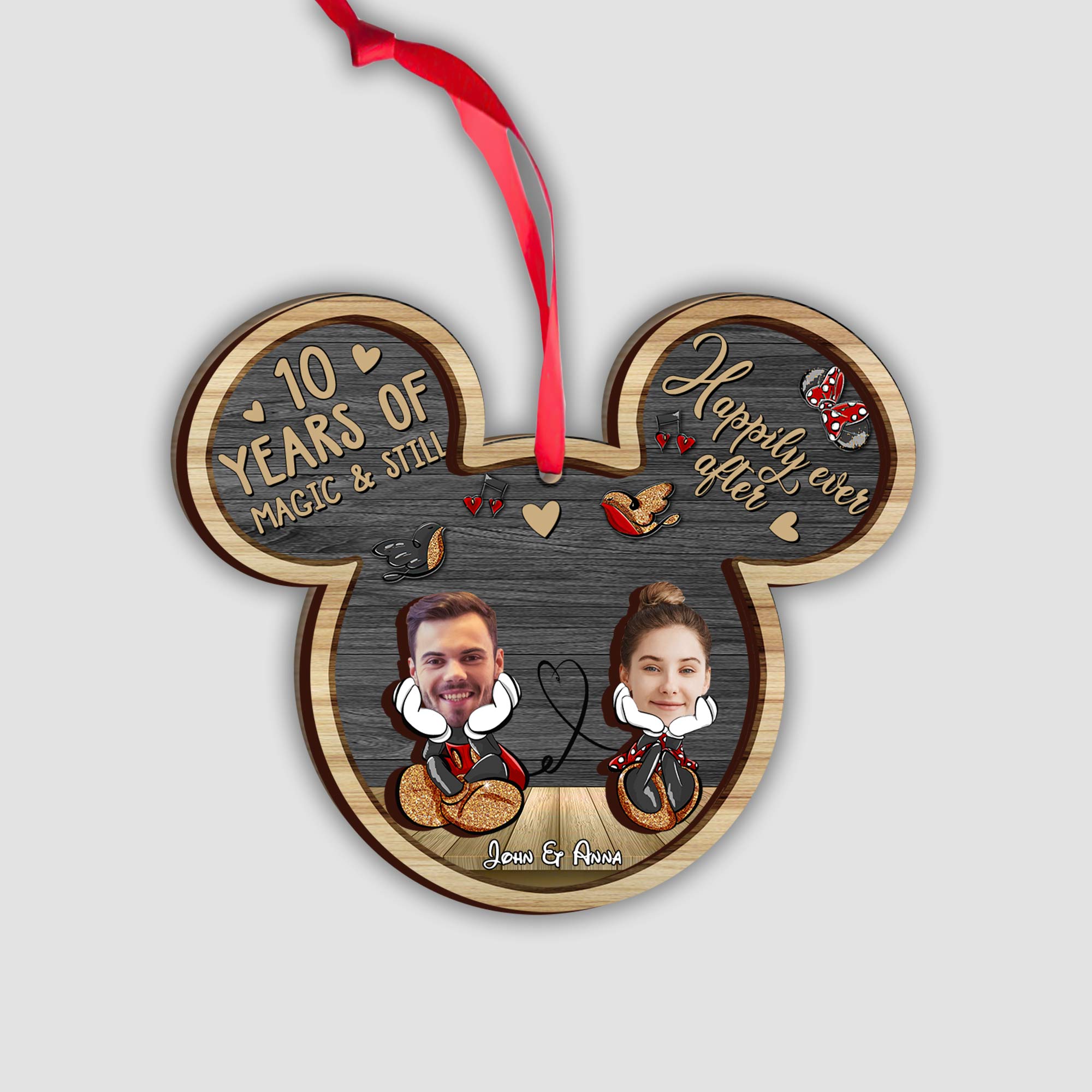 Years Of Magic - Personalized Mouse 2 Layered Piece Ornament