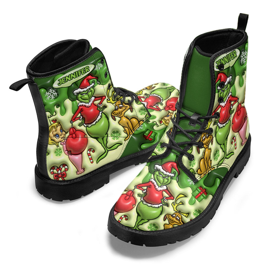 Merry Christmas - Personalized Stole Christmas Leather Boots