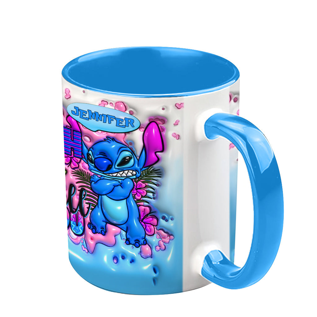 Touch Me And I Will Bite You - Personalized Ohana Accent Mug