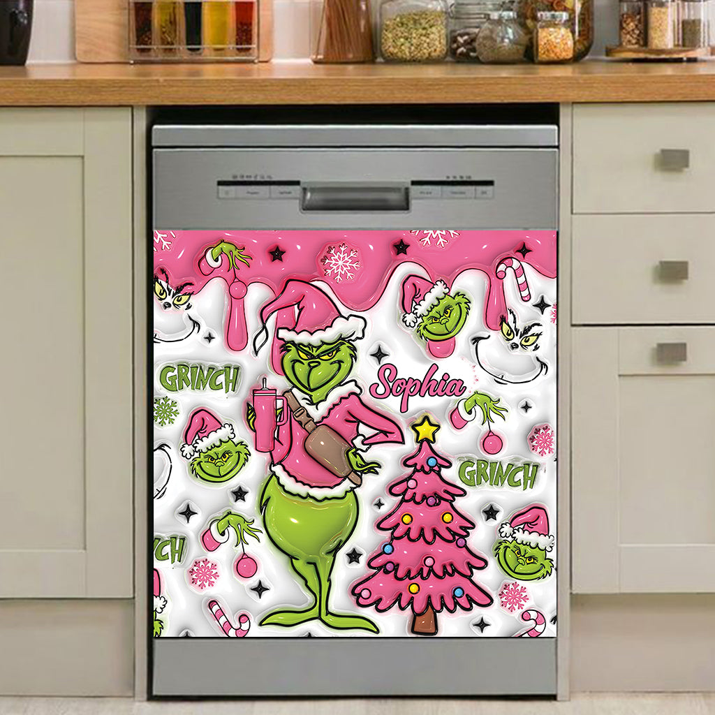 Merry Grinchmas - Personalized Stole Christmas Dishwasher Cover