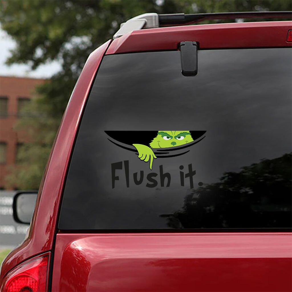 Flush It  Stole Christmas Decal Die Cut