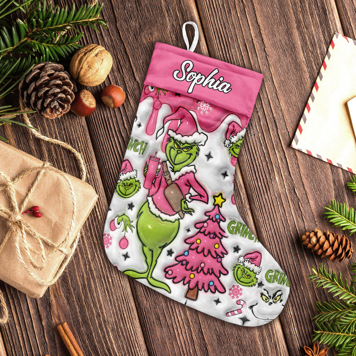 Merry Grinchmas - Personalized Stole Christmas Christmas Stockings