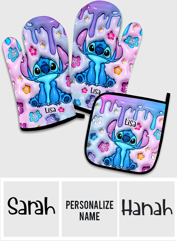 Ohana Means Family - Personalized Ohana Oven Mitts & Pot Holder Set