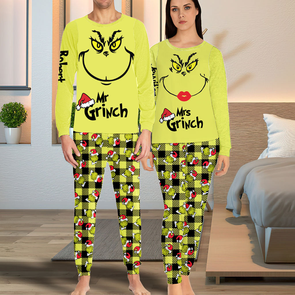 Couple Green - Personalized Stole Christmas Pajamas Set