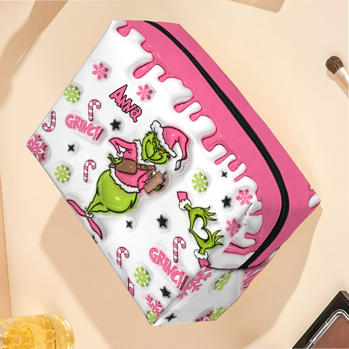 I'm Booked - Personalized Stole Christmas Makeup Bag
