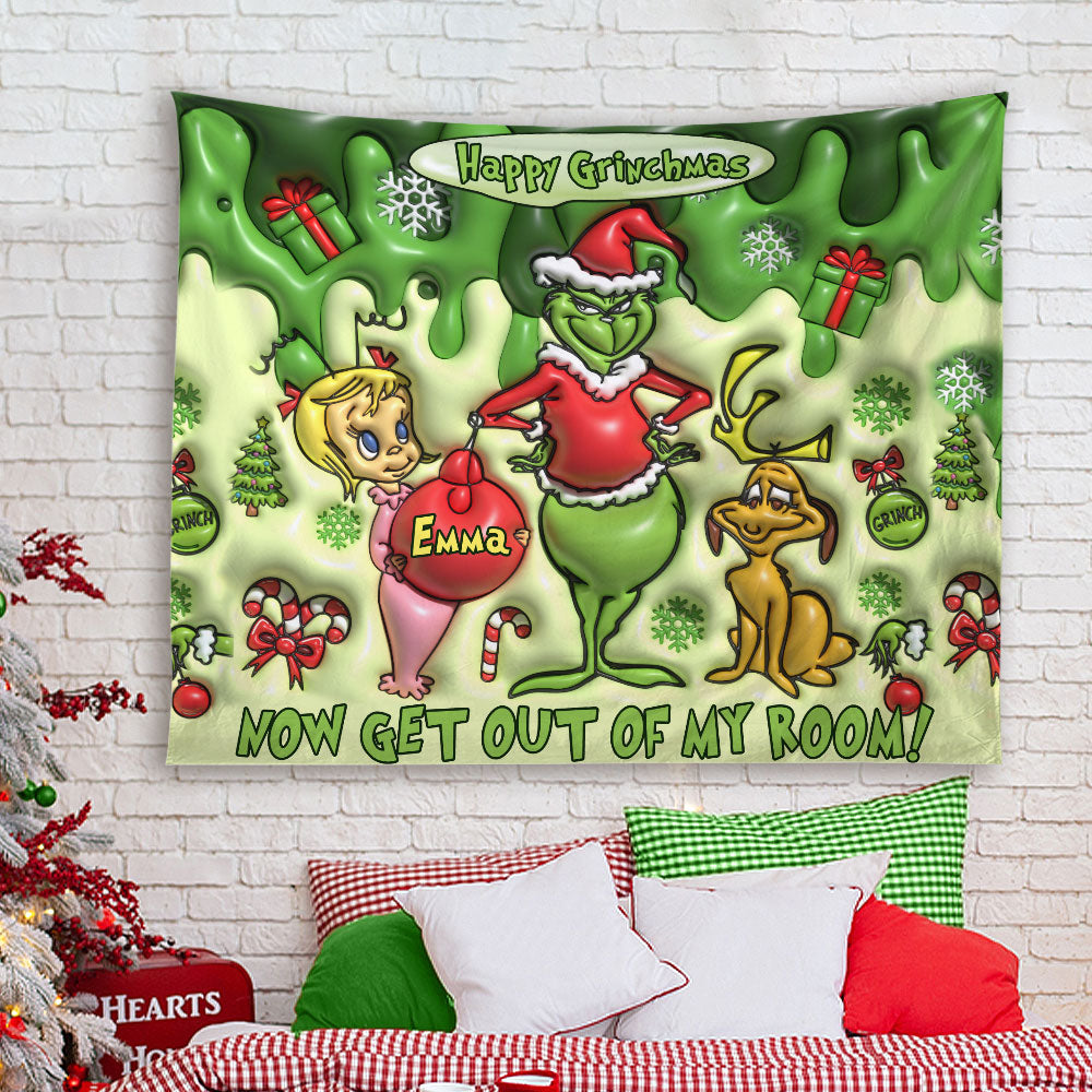 Merry Greenmas - Personalized Stole Christmas Wall Tapestry